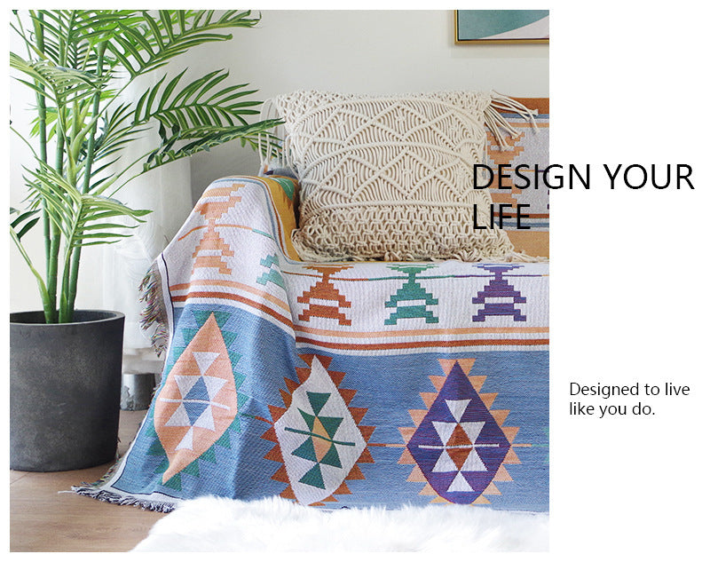 Bohemia Geometric Sofa Cover & Throw Blanket