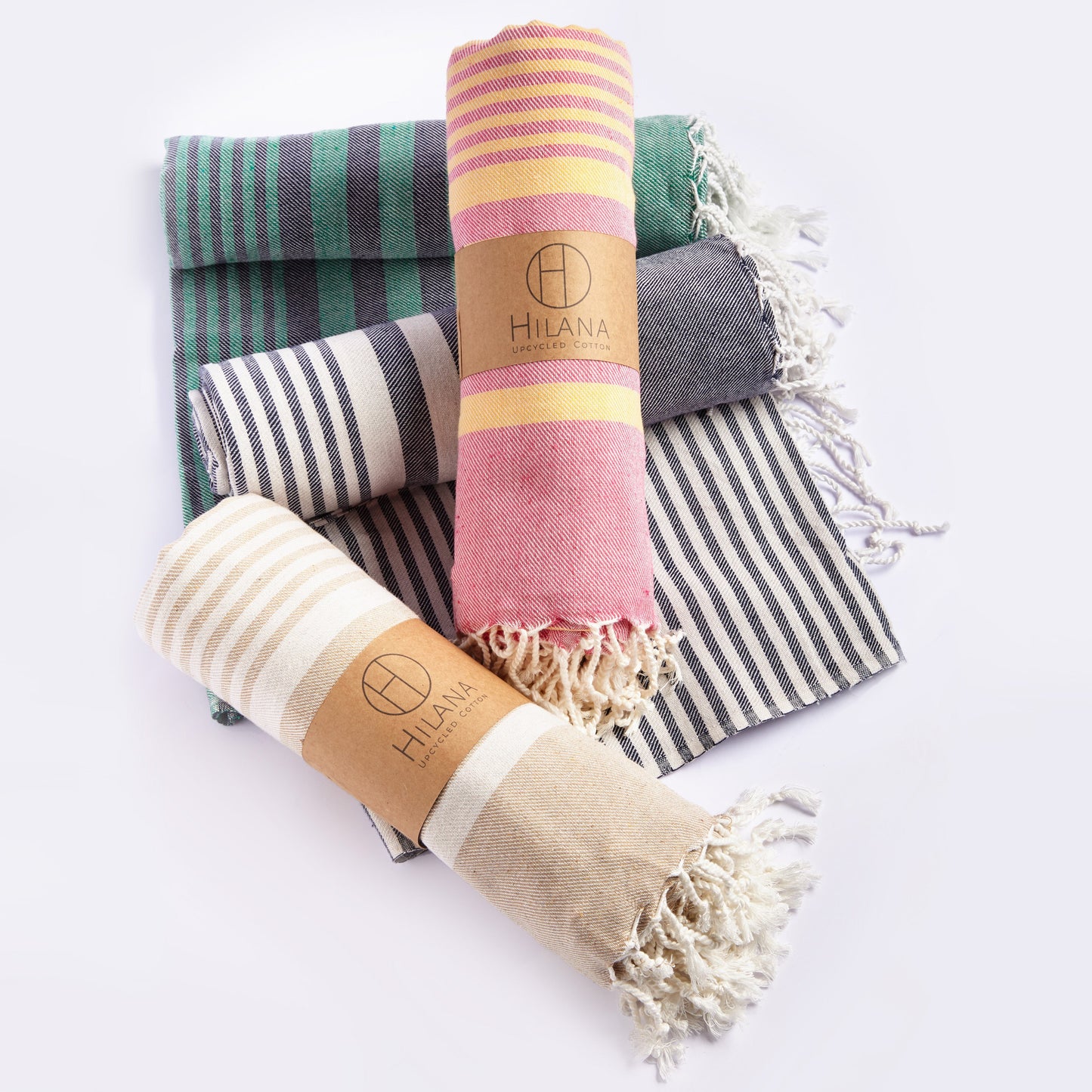 Fethiye Striped Throw Blanket - Blue