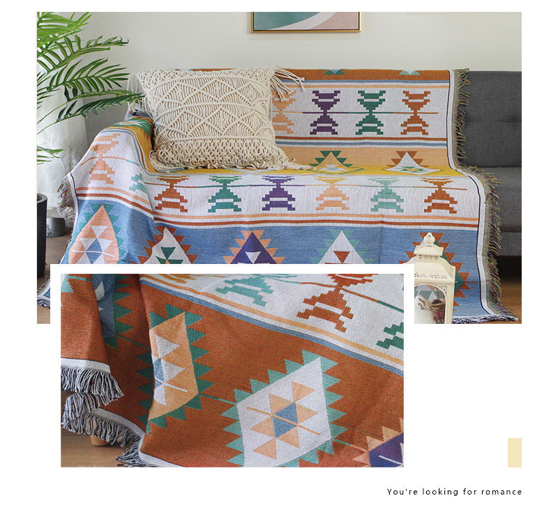 Bohemia Geometric Sofa Cover & Throw Blanket