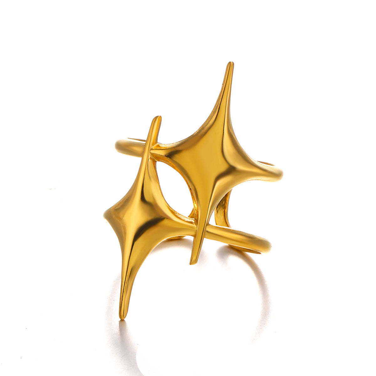 Female Popular All-matching Star 18K Gold Plated Ring